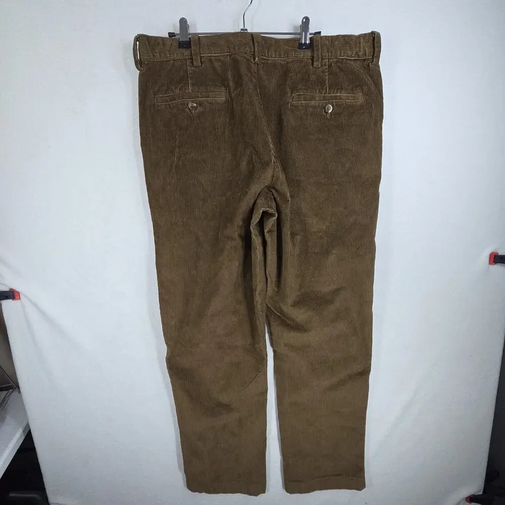 Lot of 2 LL Bean Pants Mens 36x32 Brown Classic Fit Denim Casual Preppy Cotton